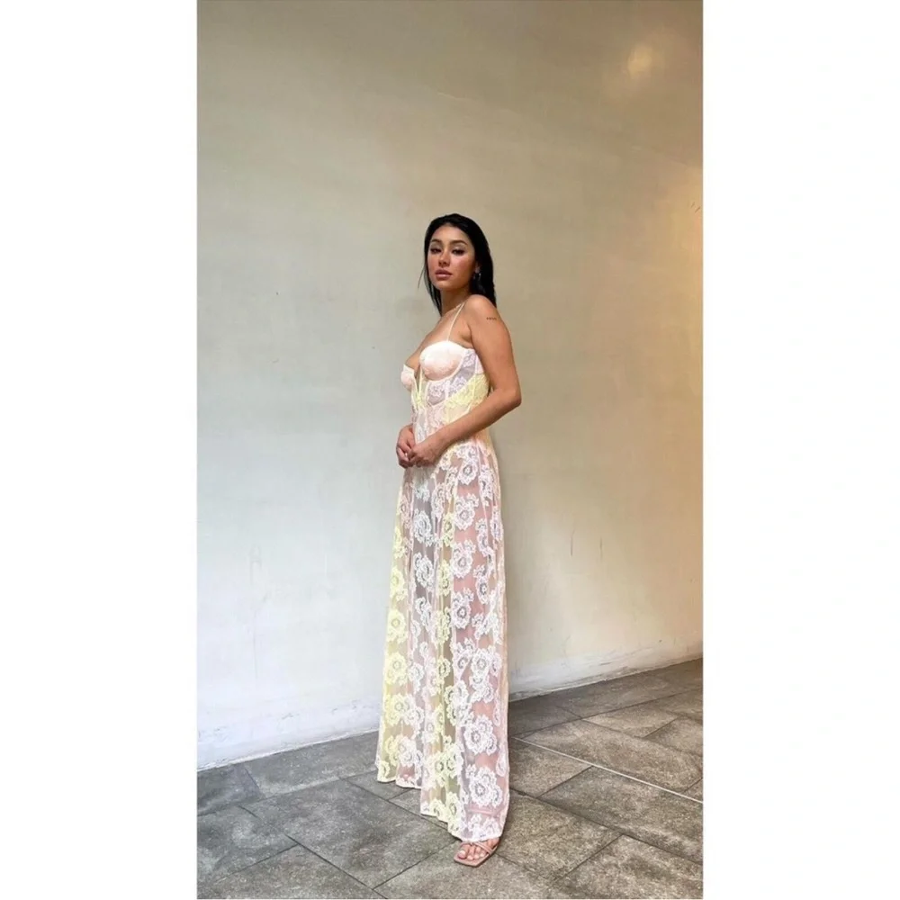 NEW For Love And Lemons Blossom Floral Lace Maxi Festival Dress NWT - Picture 4 of 11